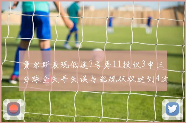 费尔斯表现低迷7号秀11投仅3中三分球全失手失误与犯规双双达到4次